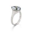 Sculpted Crystal Statement Ring - Aqua Blue