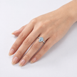 Sculpted Crystal Statement Ring - Aqua Blue