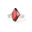 Sculpted Crystal Statement Ring - Burgundy