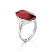 Sculpted Crystal Statement Ring - Burgundy
