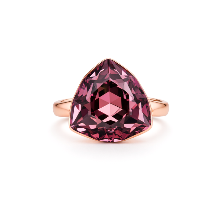 Plum Trillion Crystal Ring