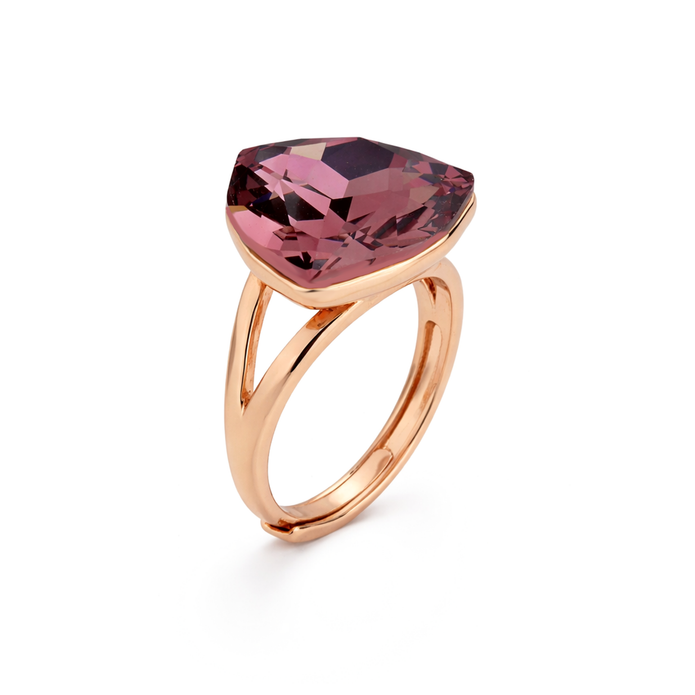 Plum Trillion Crystal Ring