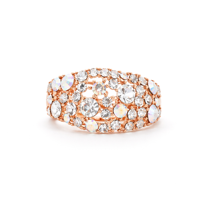 Pavé Crystal Halo Band Ring