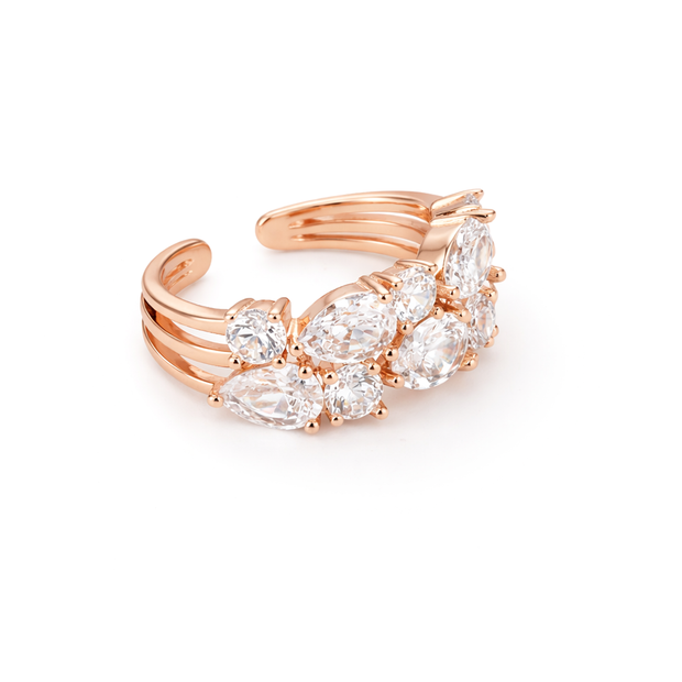Cluster Crystal Cocktail Band Ring