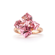 Cube Cluster Crystal Statement Ring - Rose pink