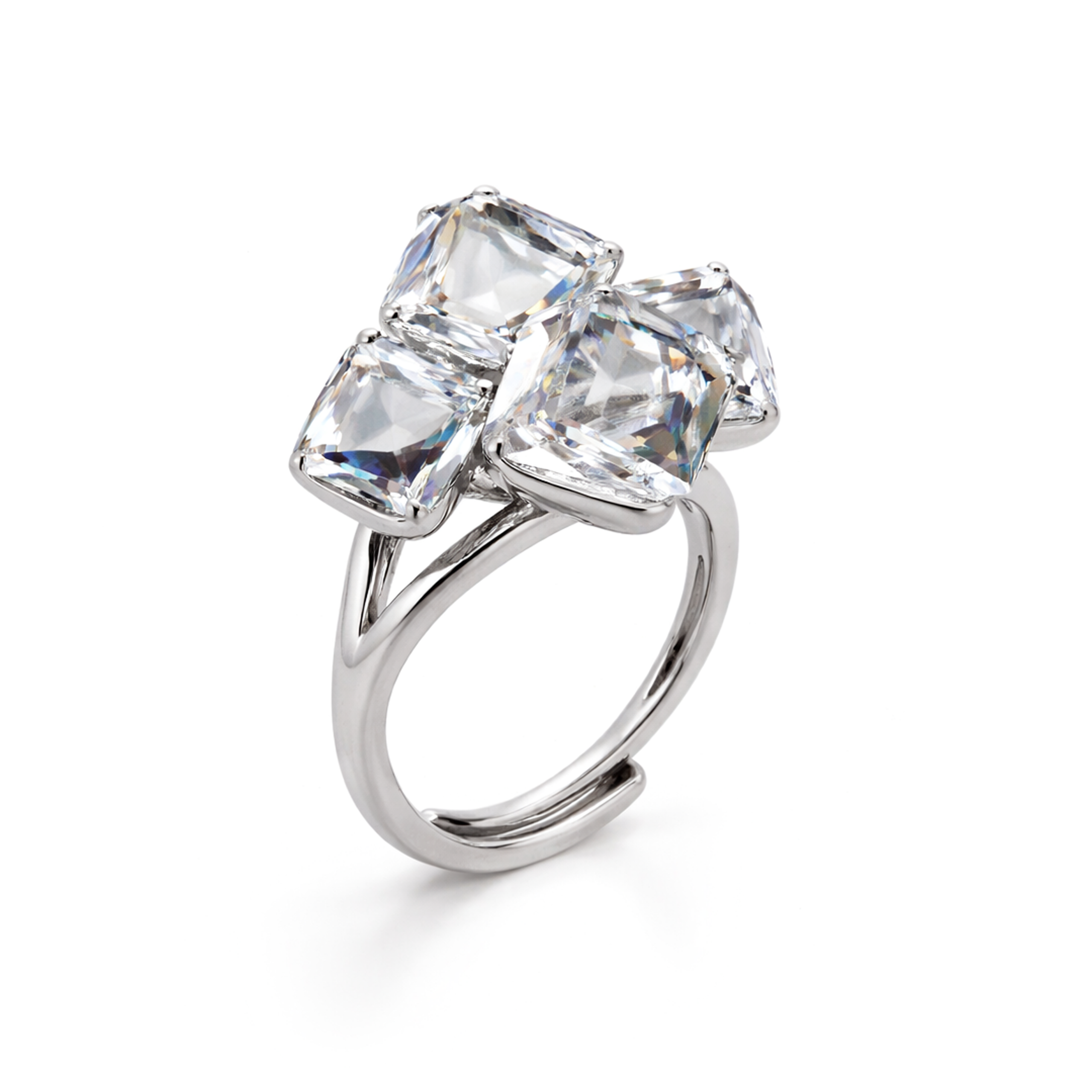 Cube Cluster Crystal Statement Ring - Aurora