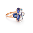 Cube Cluster Crystal Statement Ring - Deep Blue