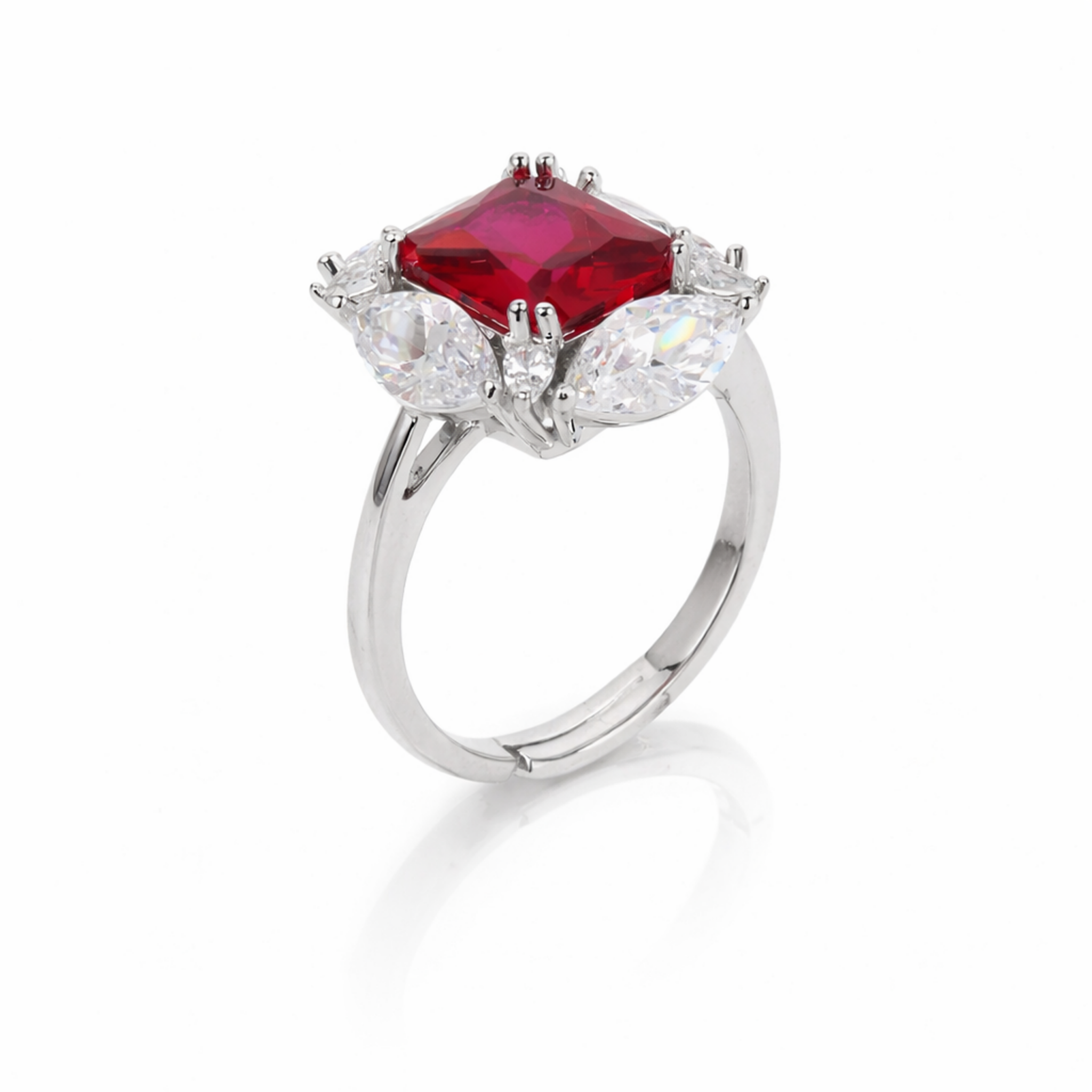 Royal Crimson Marquise Cluster Ring