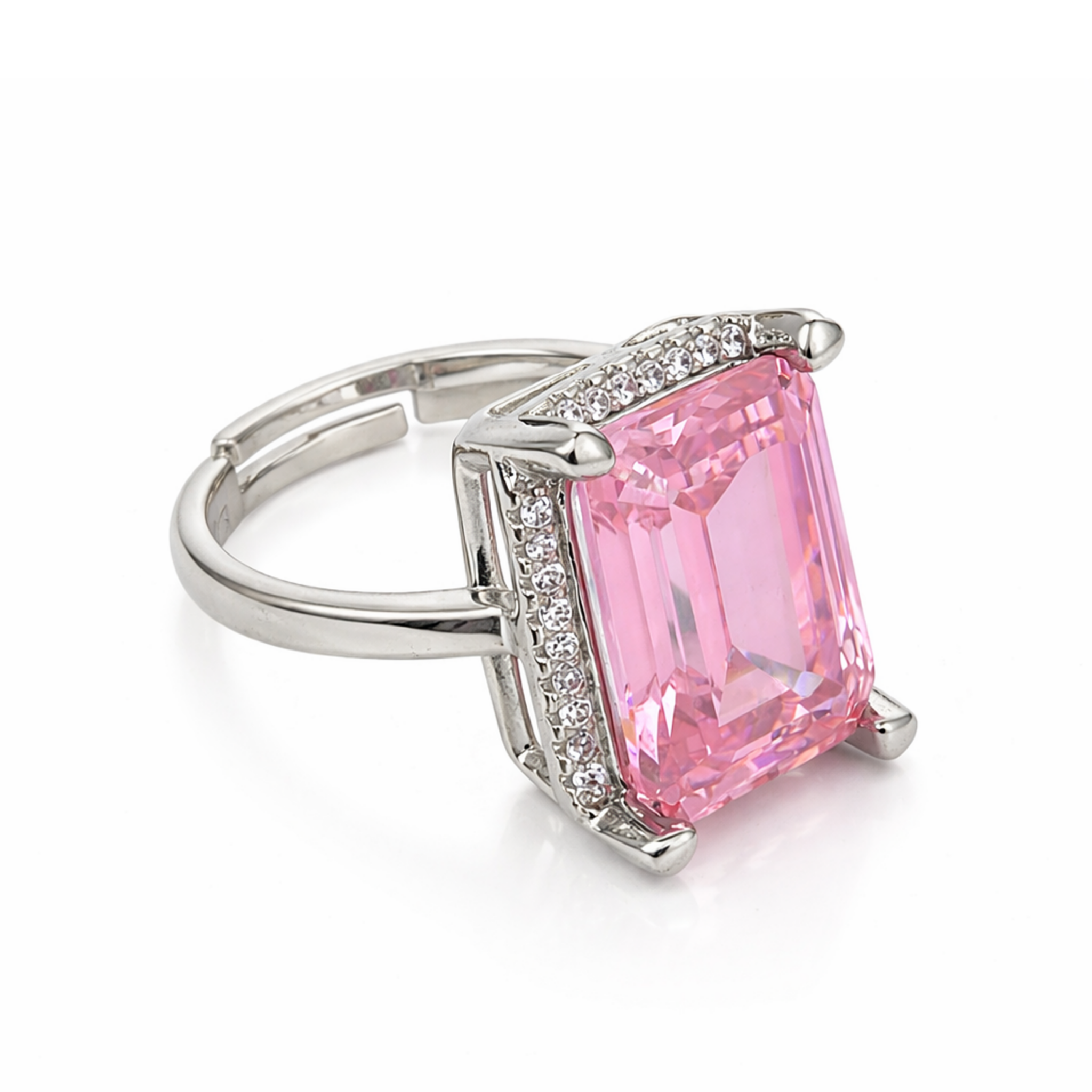 Rose Bliss Emerald Halo Ring