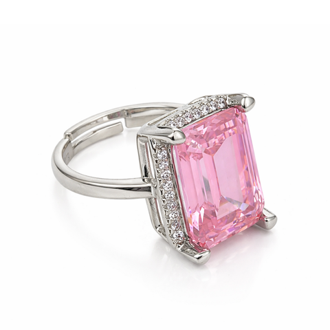 Rose Bliss Emerald Halo Ring
