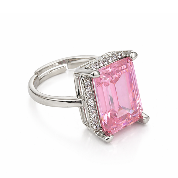 Rose Bliss Emerald Halo Ring