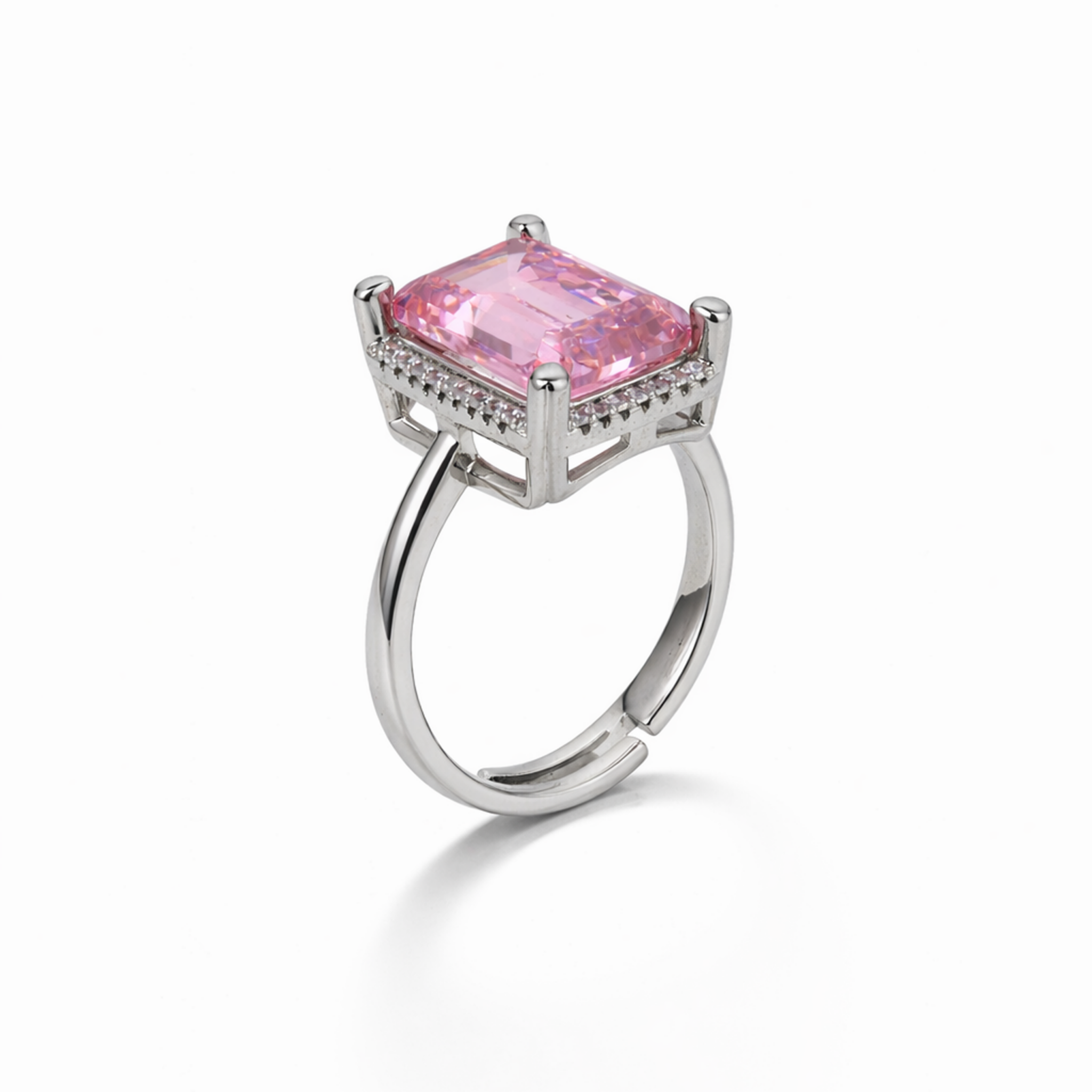 Rose Bliss Emerald Halo Ring