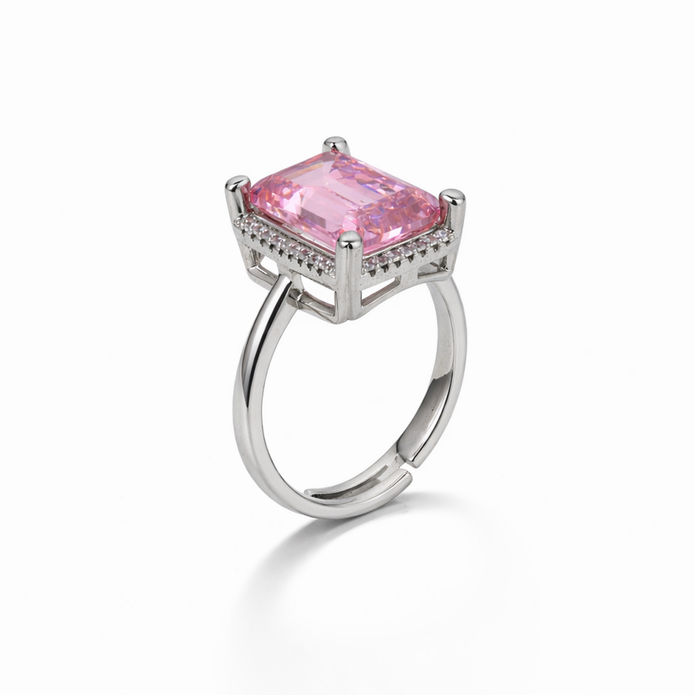 Rose Bliss Emerald Halo Ring