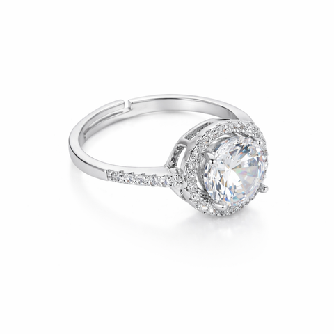 Eternal Ice Halo Solitaire Ring