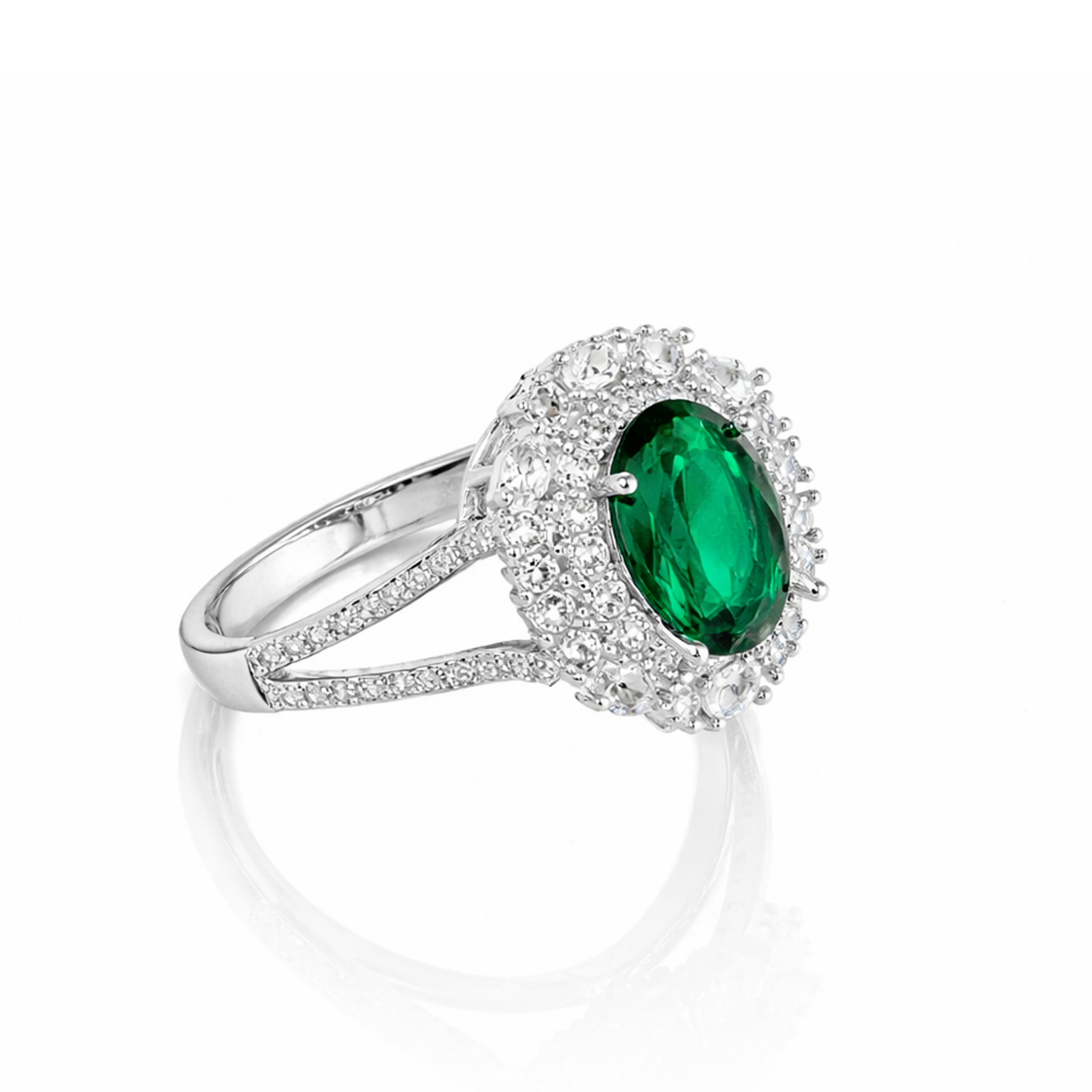 Emerald Isle Halo Cocktail Ring