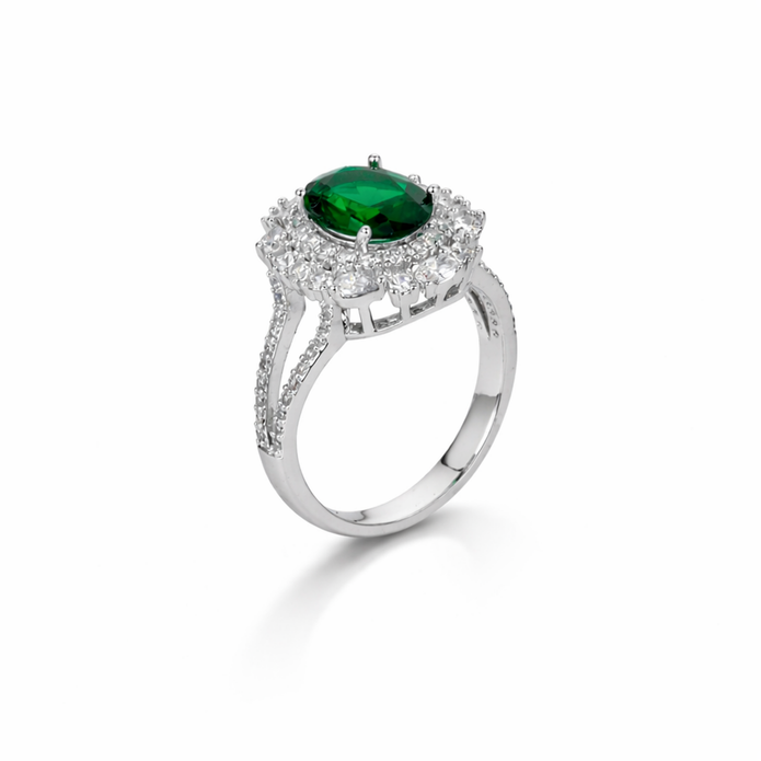 Emerald Isle Halo Cocktail Ring
