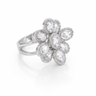 White Blossom Oval Cluster Ring