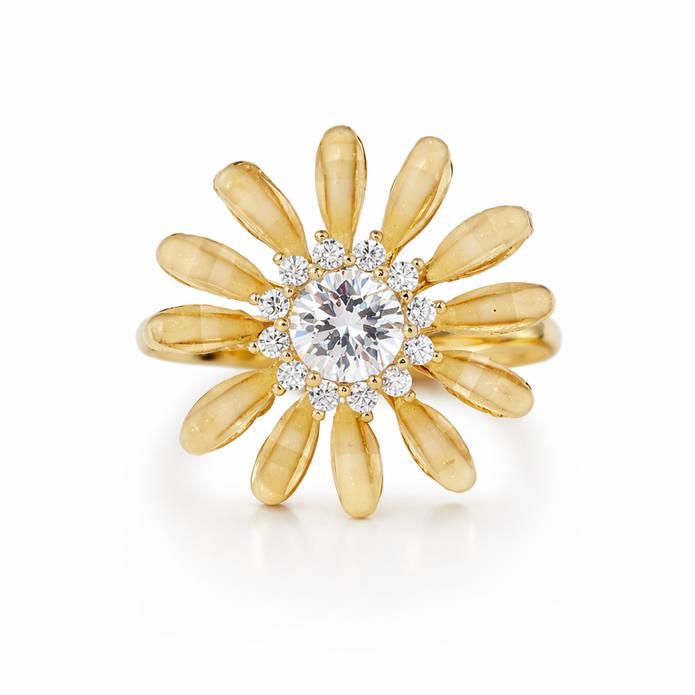 Golden Daisy Bloom Ring