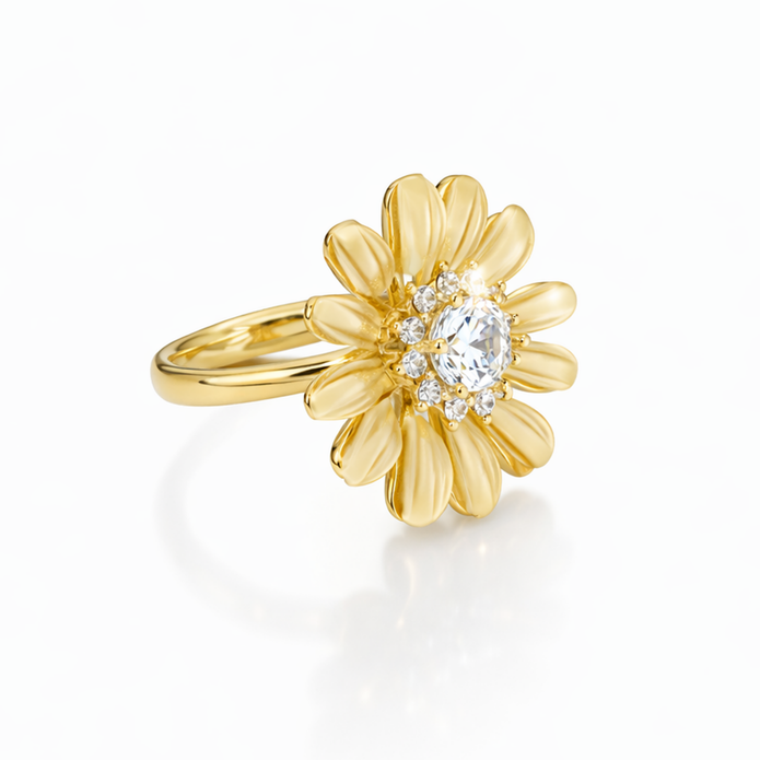 Golden Daisy Bloom Ring