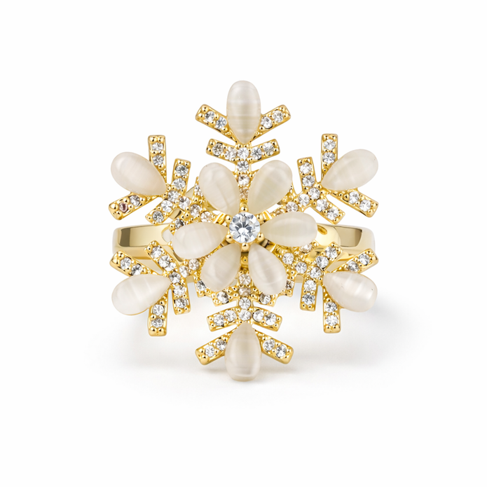 Pearl Snowflake Statement Ring