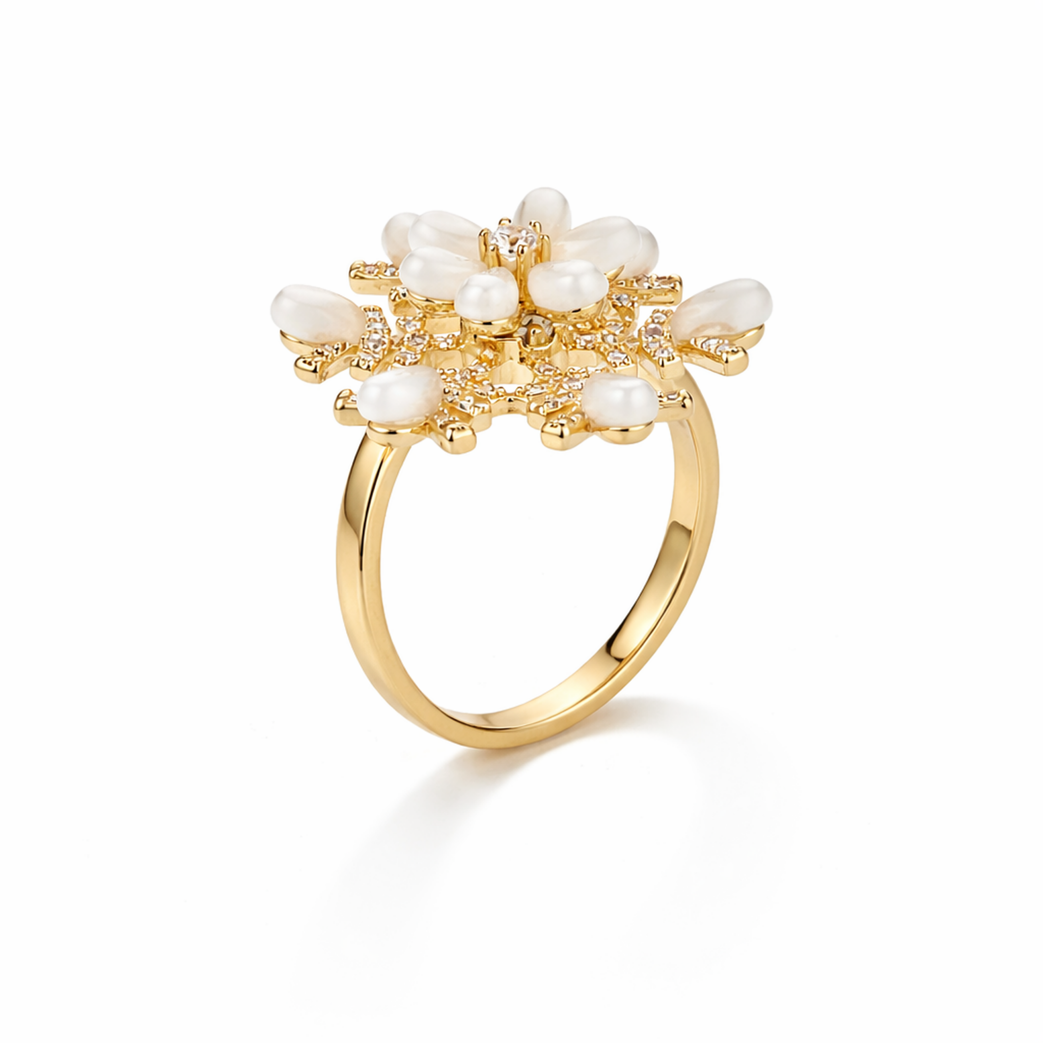 Pearl Snowflake Statement Ring