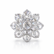 White Crystal Blossom Ring