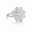 White Crystal Blossom Ring