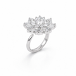 White Crystal Blossom Ring
