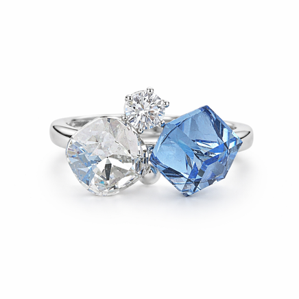Sapphire Stardust Trio Ring
