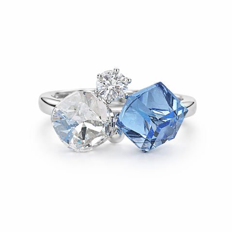 Sapphire Stardust Trio Ring