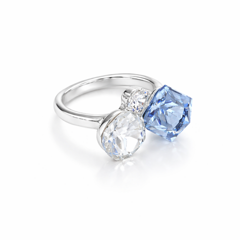 Sapphire Stardust Trio Ring