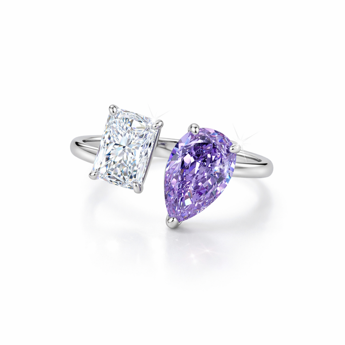 Violet & Ice Bypass Ring