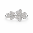 Double Clover Pavé Ring