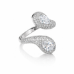 Twin Teardrop Pavé Bypass Ring