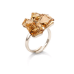 Amber Cube Cluster Ring