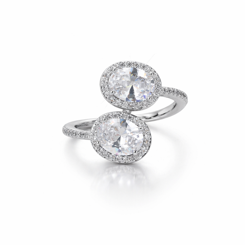 Eternal Duo Oval Halo Bypass Ring
