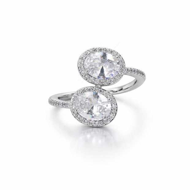 Eternal Duo Oval Halo Bypass Ring