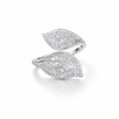 Silver Leaf Bypass Ring