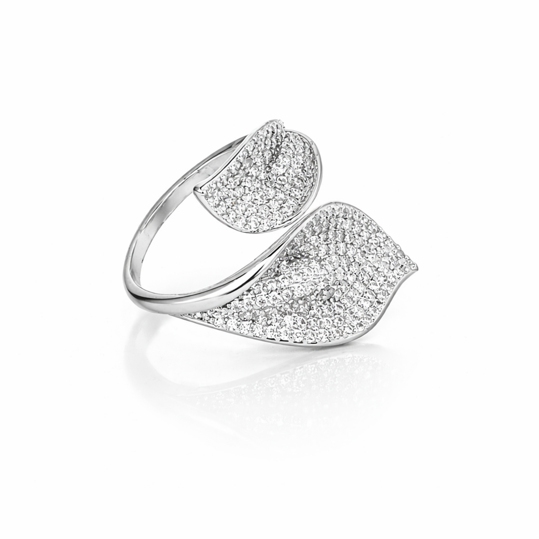 Silver Leaf Bypass Ring
