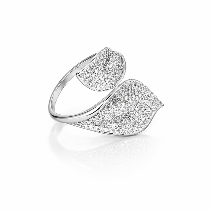 Silver Leaf Bypass Ring