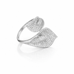 Silver Leaf Bypass Ring