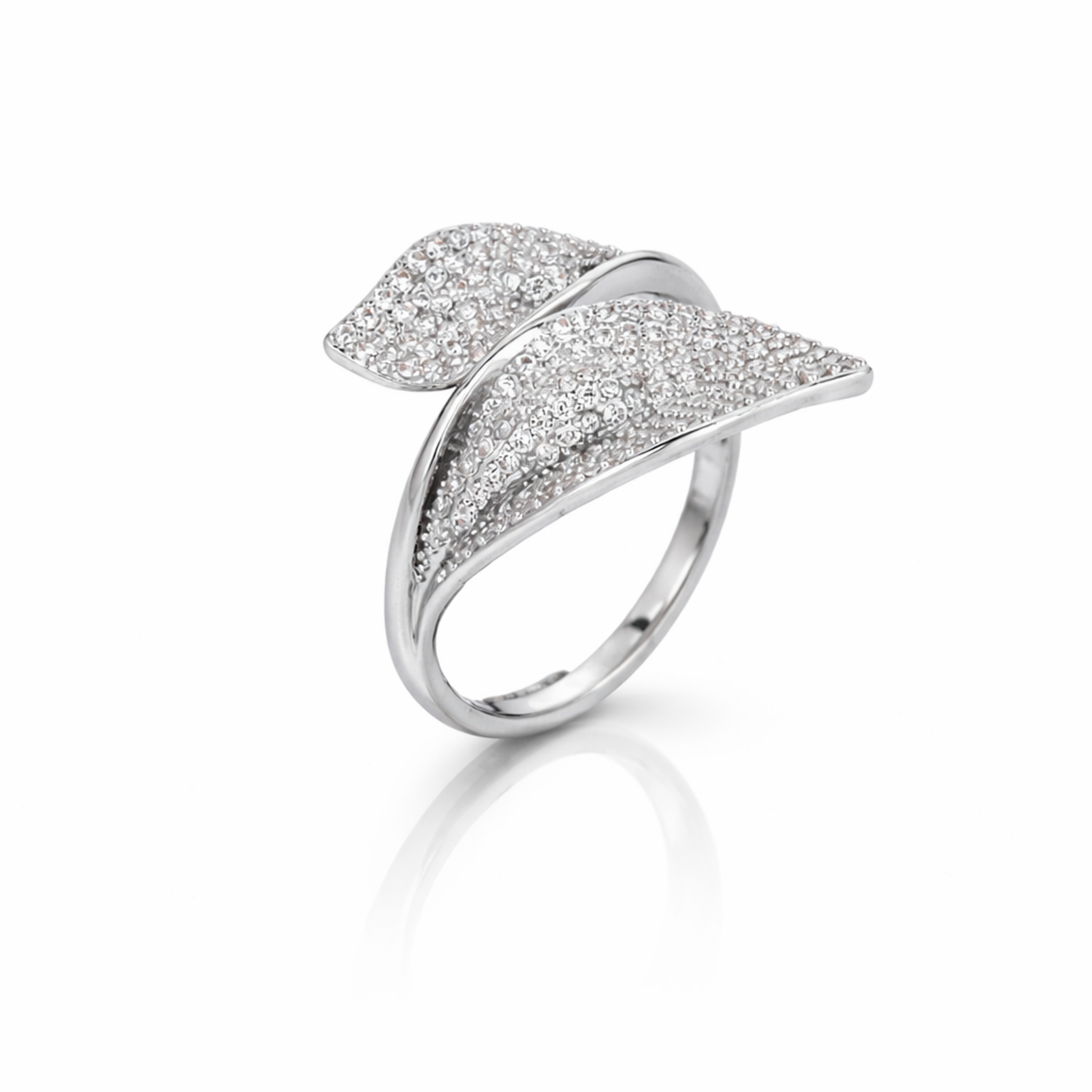 Silver Leaf Bypass Ring