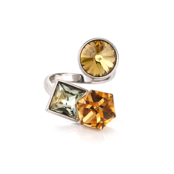 Sundial Trio Crystal Ring