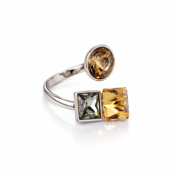 Sundial Trio Crystal Ring