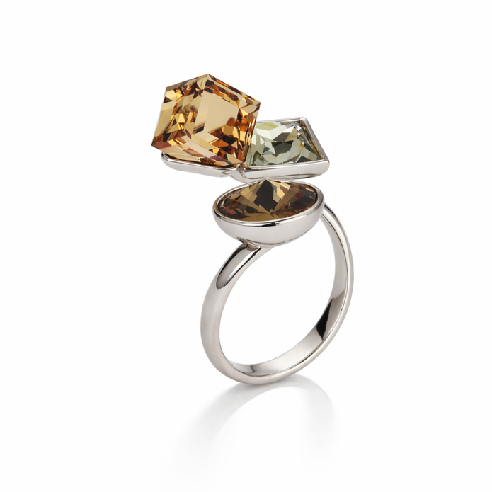 Sundial Trio Crystal Ring
