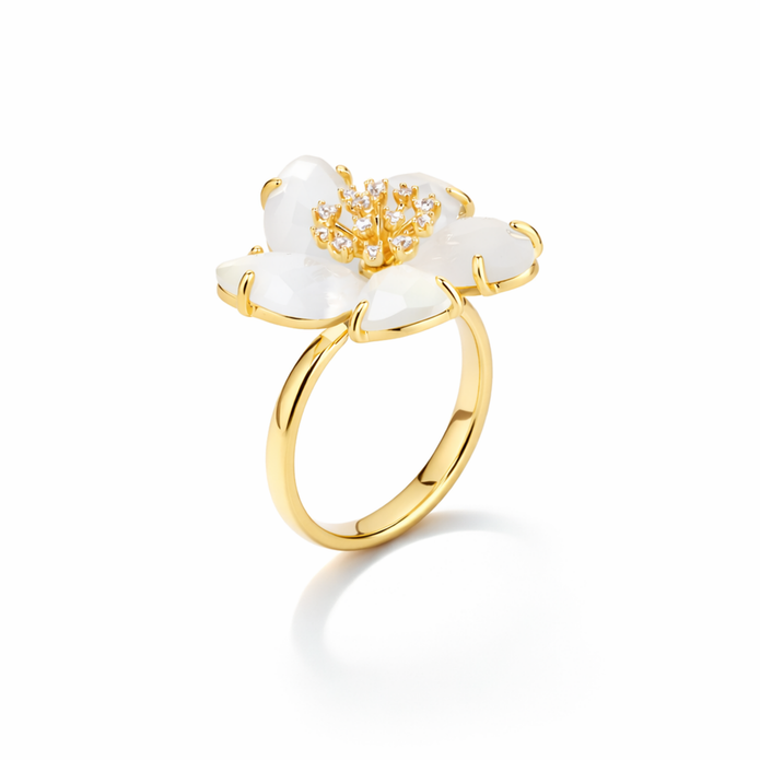 Ivory Magnolia Bloom Ring