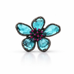 Midnight Teal Blossom Ring