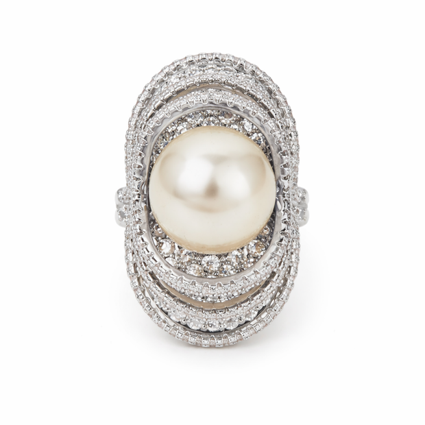 Celestial Pearl Orbit Ring