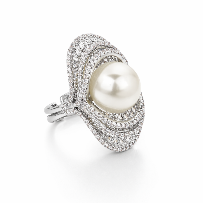 Celestial Pearl Orbit Ring