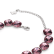 Cushion-cut crystal adjustable bracelet — variable colour - Rose pink